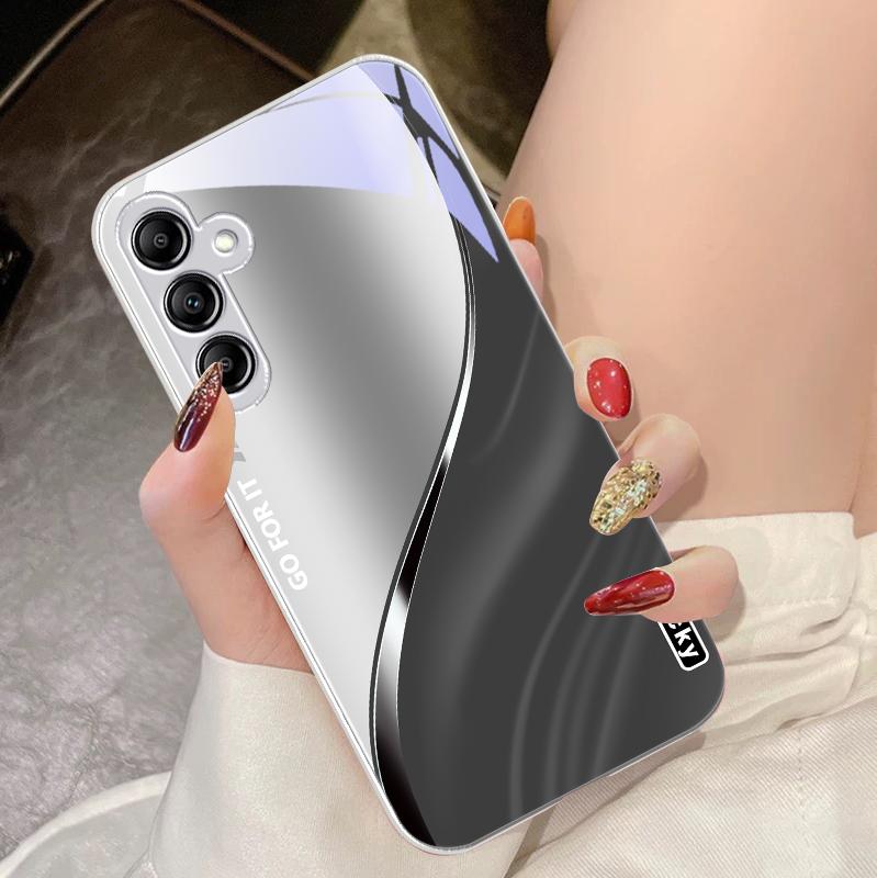 

Glass phone case for Samsung Galaxy A01 A02 A03 Core A04 A14 4G 13 54 34 31 20 25 23 22 5G S21 Ultra S20 Matte gray Lucky Samsung A10