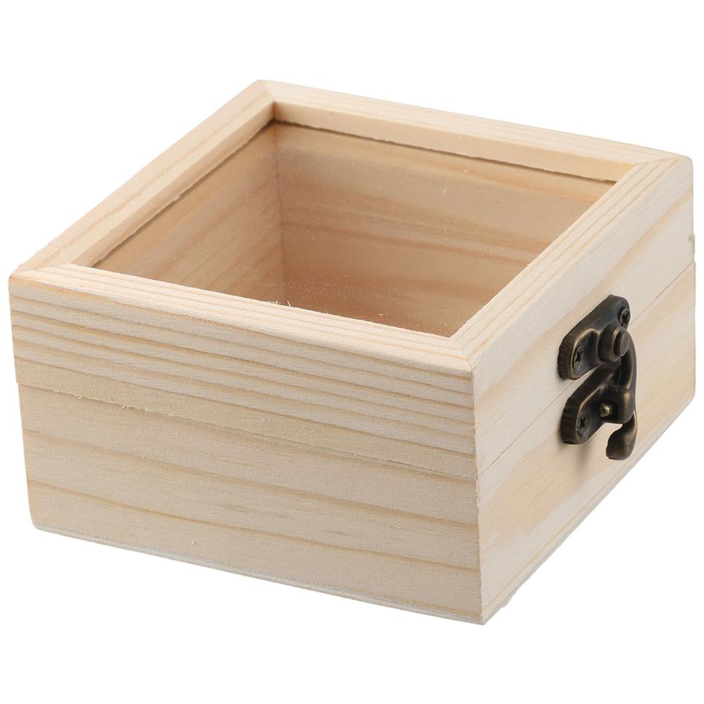 1/3pcs 3.5'' X 3.5'' X 1.8'' Gift Wrapping Wooden Box Wooden Household Storage Box Living Room