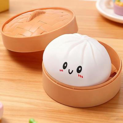 Yousheng Lachender Dampfbrötchen Stressball mit Dampfgarer Anti-Angst Cartoon Knödel Quetschspielzeug Weicher Simulierte Teigkugel Fidget Sensorisch