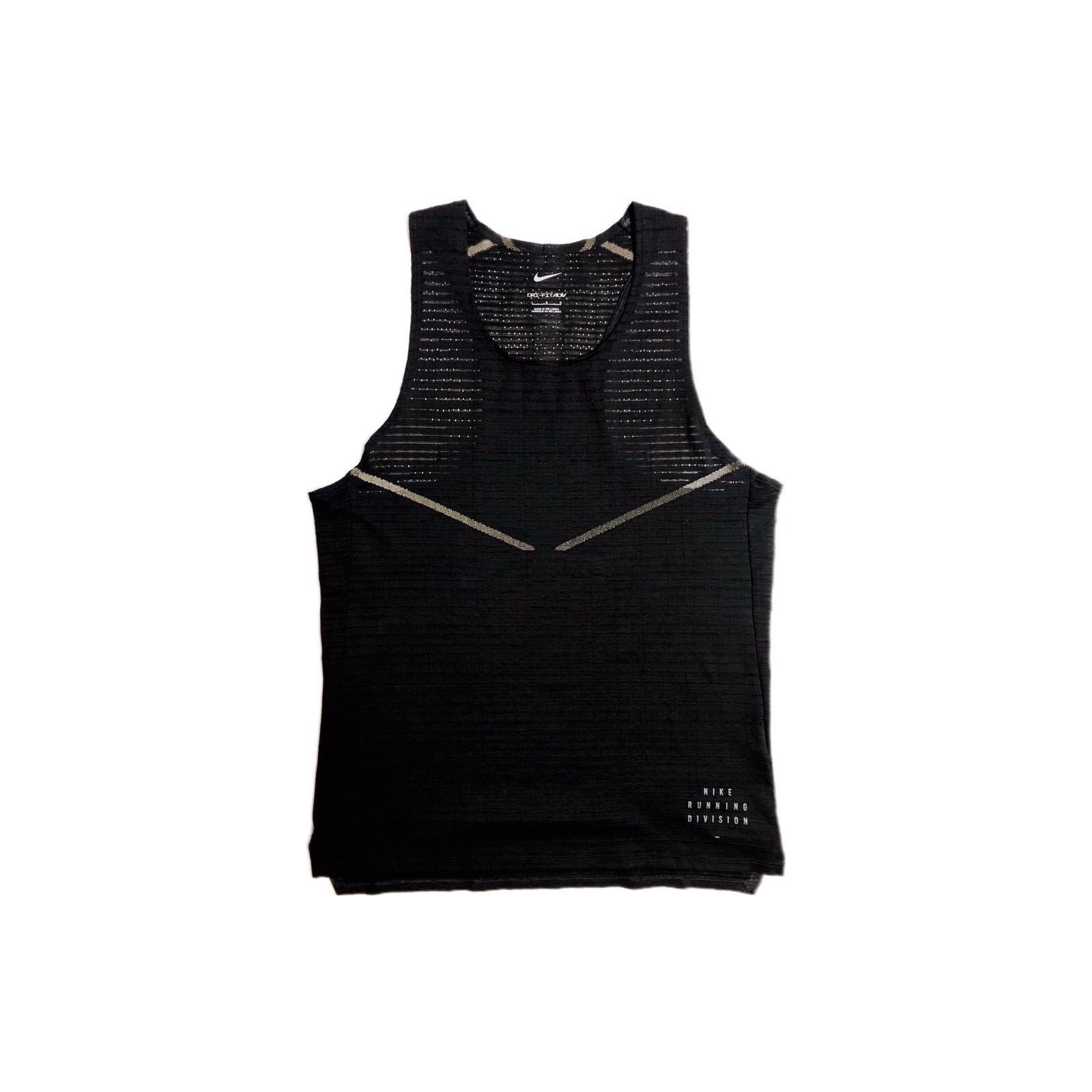 Men s Nike Solid Color Pullover Running Sports Black Vest DD4844-010 L