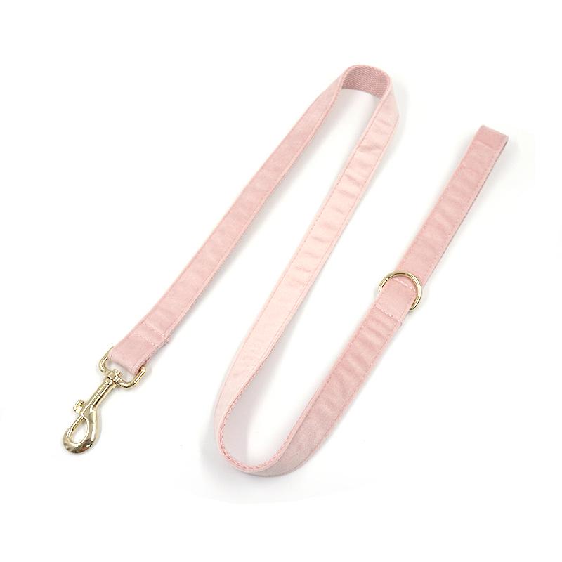 Goldene Schnalle Rosa Flausch Hundehalsband und Leine Set