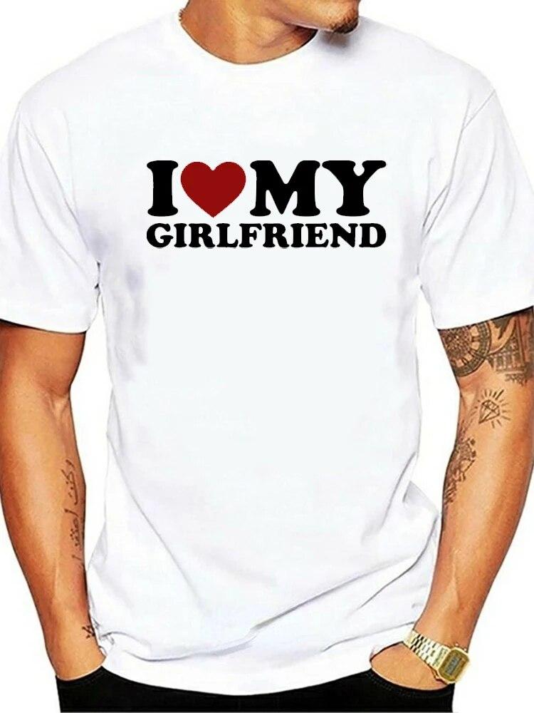 

Забавные футболки с надписью «I Love Heart My Girlfriend» уличная одежда с коротким рукавом и круглым вырезом, подарок на день рождения, футболка унисекс, одежда 3XL
