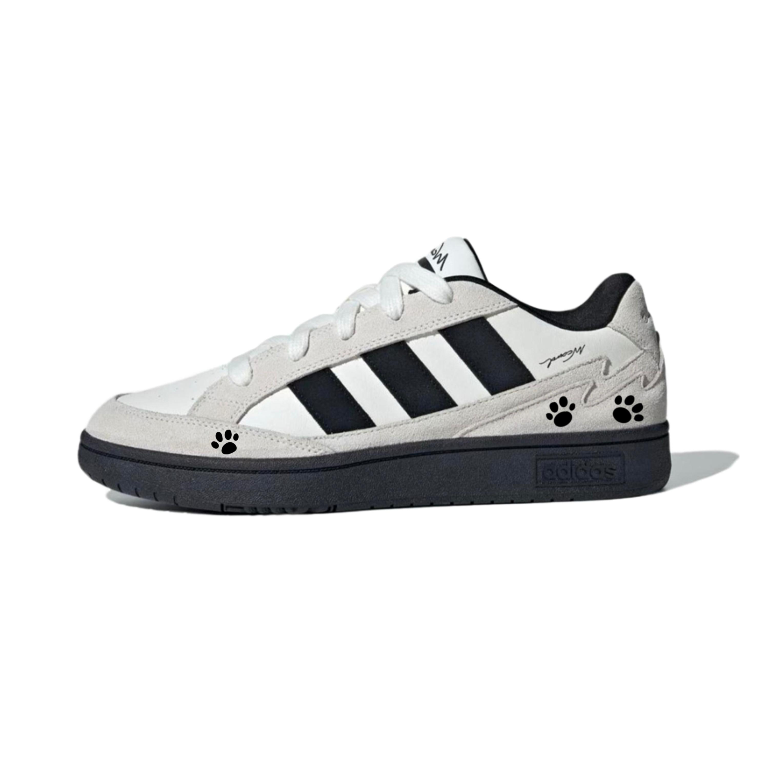 

Adidas WCARD ADV Cat Paw, Minimalist Style Versatile Synthetic Leather Low top Skateboard Shoes Unisex White Gray Black IH0961(Team640-) 40⅔