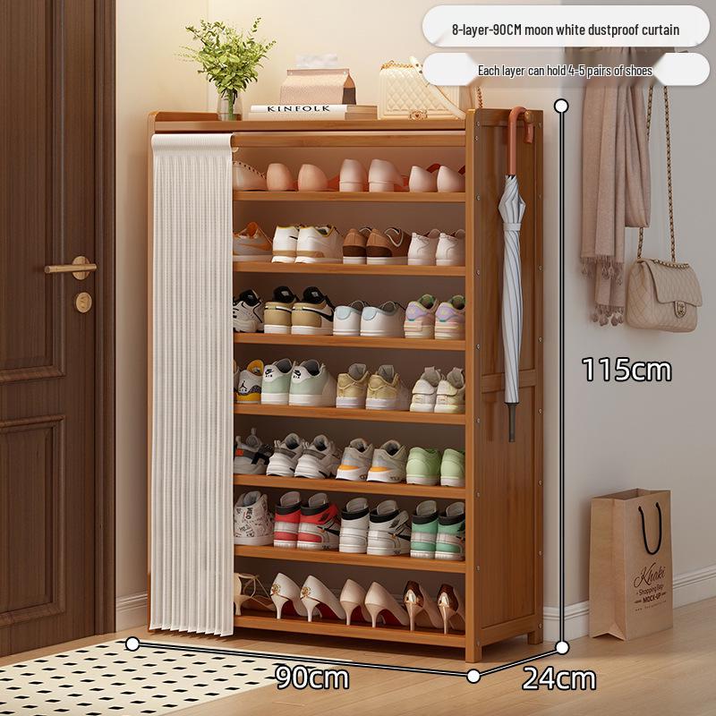 Bamboo Shoe Rack: Multi-Layer Dustproof Cabinet for Compact Home Storage