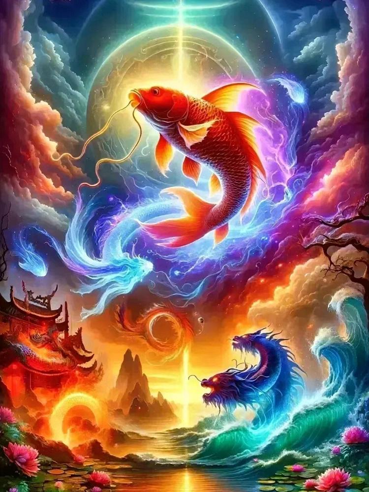 

Полный квадрат/круглый алмаз, нарисованный животным, тигром и драконом, 5D алмазная вышивка, пейзаж, цветок, украшение для дома, ручная работа Full Round 20x30CM