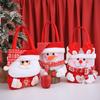 2026Christmas Knit Gift Bag Cute Cartoon Apple Candy Handbag Plush Santa Claus Snowman Elk New Year Christmas Eve Decoration