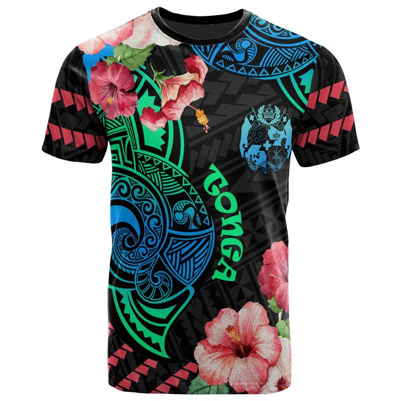Vintage 3D The Kingdom Of Tonga Printed T Shirt Oceania Tonga National Day Graphic T-shirts Fashion Mens Clothing Tee Shirts Top S