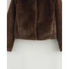 Women's Cropped Brown Faux Fur Coat Lapel Warm Winter Jacket Casual Streetwear