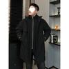 Men's Double-Layer Stand Collar Mid-Length Duck Down Jacket with Suit Collar for Autumn and Winter.