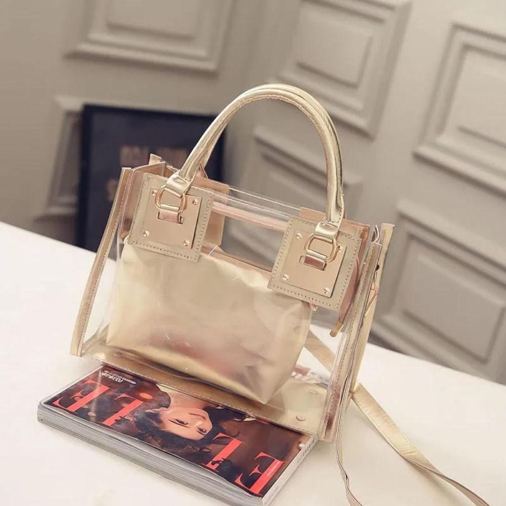 Transparent Clear Totes Bags Summer Shoulder Messenger Bag Casual Women Handbags  Girls Gift