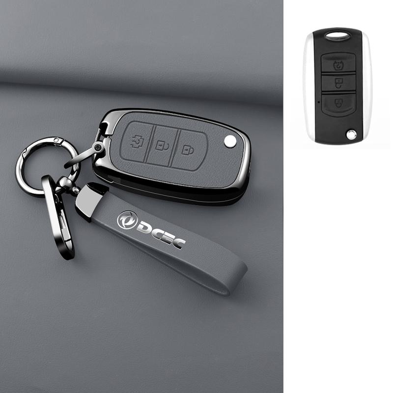 Car Remote Key Cover Case Shell For Dongfeng Dfm Dfsk Glory 580 F507 S30 H30 Ax7 Alloy Leather Protector Keychain Accessories