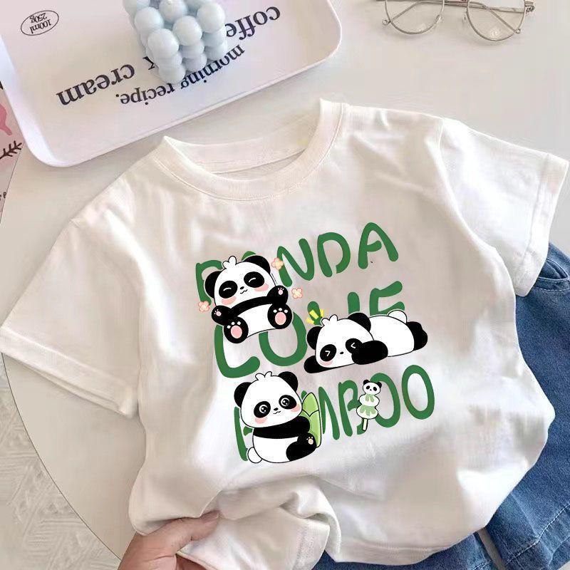 Bestselling Panda Summer Tshirts for Boys and Children Halfsleeved Summer Wear Shortsleeved Stylish Boys Tops Polyester