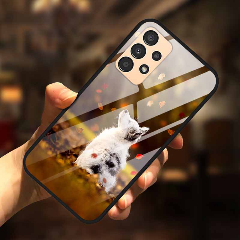For Samsung A13 Case A23 A52 A72 4G M52 A52S 5G Luxury Tempered Glass Hard Back Cover for Samsung Galaxy A13 4G Phone Cases Capa