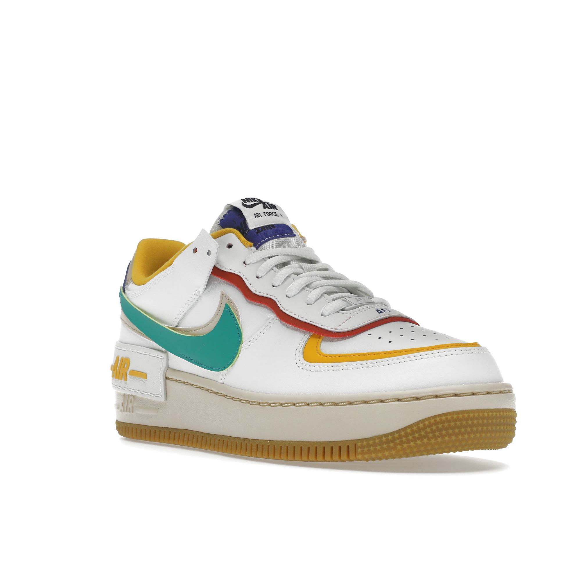 Женские кроссовки Nike Air Force 1 Shadow Multi-Color White Summit-White Neptune-Green — фото 2