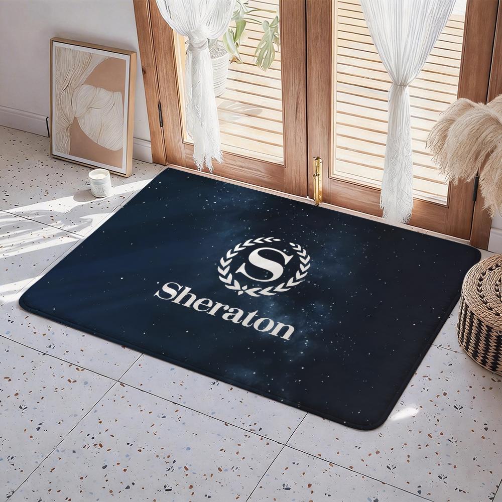 Hotel H Sheraton Hotel Floor Mat Eco  Flannel Doormat Non Slip Odorless Indoor Floor Rug Soft Short Plush Home Mat