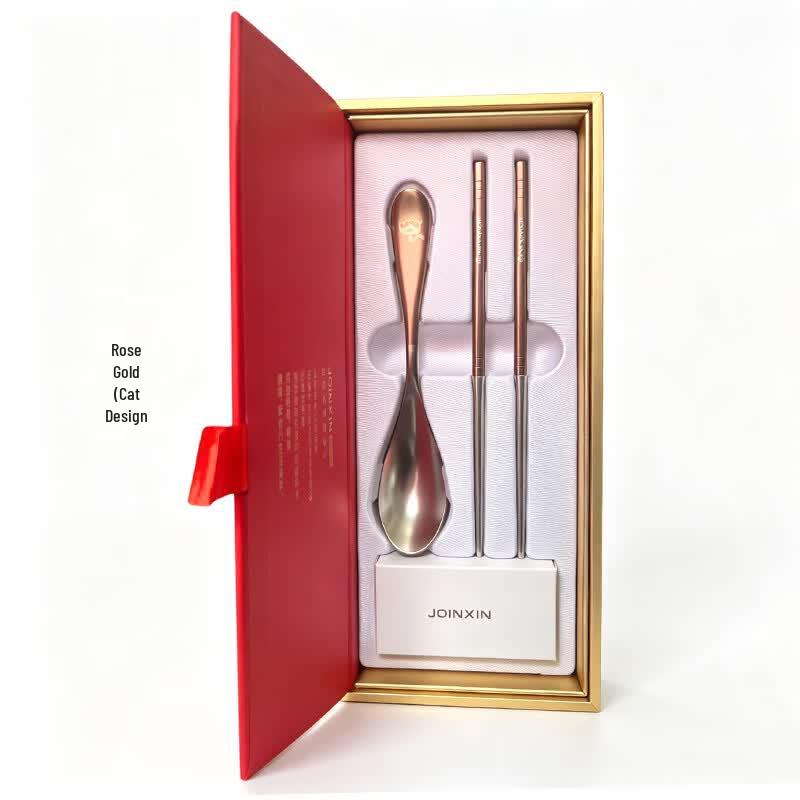 JOINXIN Pure Titanium Cutlery Gift Set with Velvet Pouch