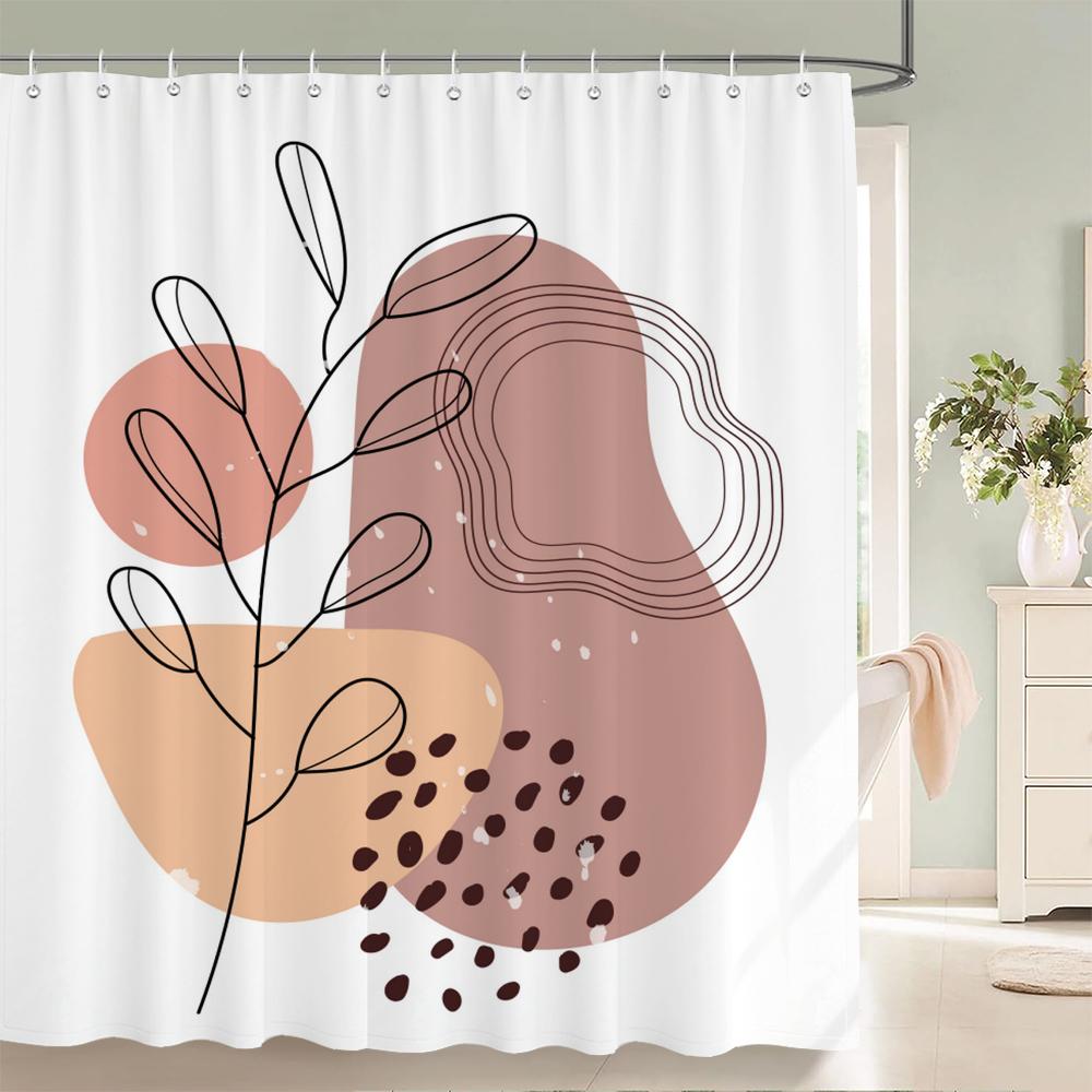 Nordic Simplicity Style Plant Leaves Printed Shower Curtain With Hook Bathroom Curtain Home Decoration Curtain 3D Bath Curtains