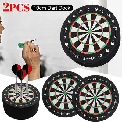 2PCS Mini Dart Dock 10cm Dart Base Station Dartboard Design Soft Dart Stand for Outdoor Home Family Party Games Small Dartboard
