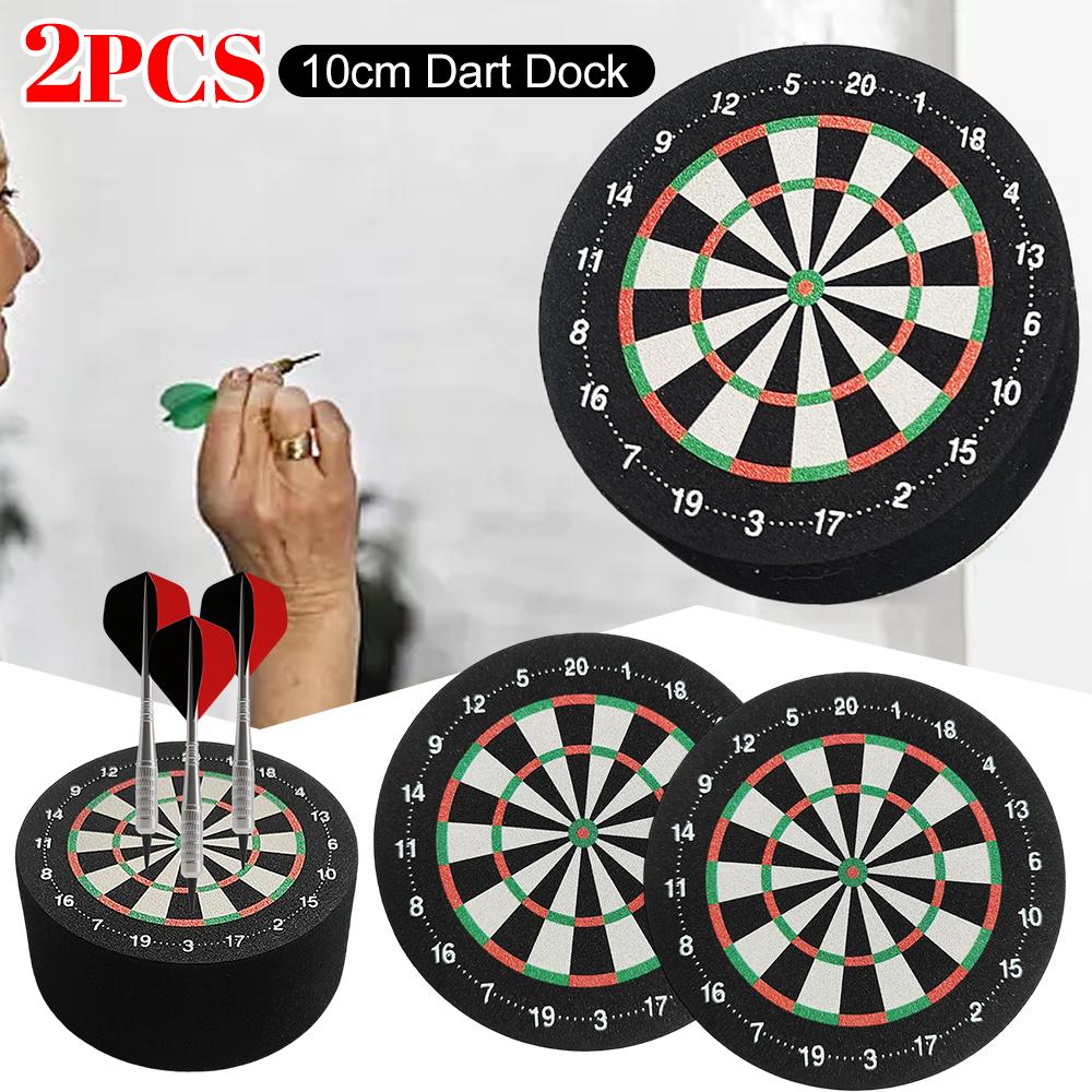 2PCS Mini Dart Dock 10cm Dart Base Station Dartboard Design Soft Dart Stand for Outdoor Home Family Party Games Small Dartboard