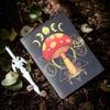 Grimoire Vintage Mushroom leather journal, Handmade Antique Deckle Edge Paper Spell Book of Shadows Journal for gifts