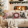 Vintage Christmas Cushion Pillowcase Printed Polyester 45X45Cm Throw Pillowcover Decorative Sofa Cushion Pillowslip Home Decor