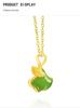 Spinach Green Hetian Jade Ginkgo Leaf Pendant Necklace in S925 Silver for Women