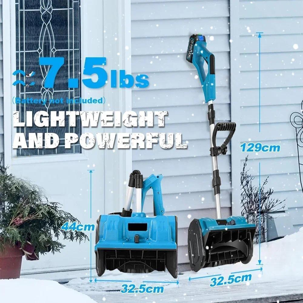 Adjustable Handle Snow Shovel Patio Deck Driveway Snow Cleaning Machine Winter Cordless Electric Snow Blower