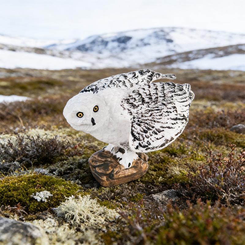 Solid Snowy Owl Animal Model - Children's Educational Toy and Ornament