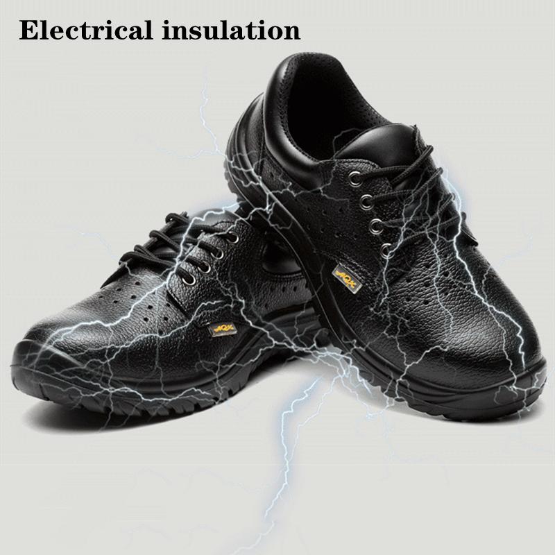 Plus rozmiar 36-50 Męskie obuwie ochronne Izolacja elektryczna Buty ze stalowymi noskami Oddychające buty BHP Trampki robocze