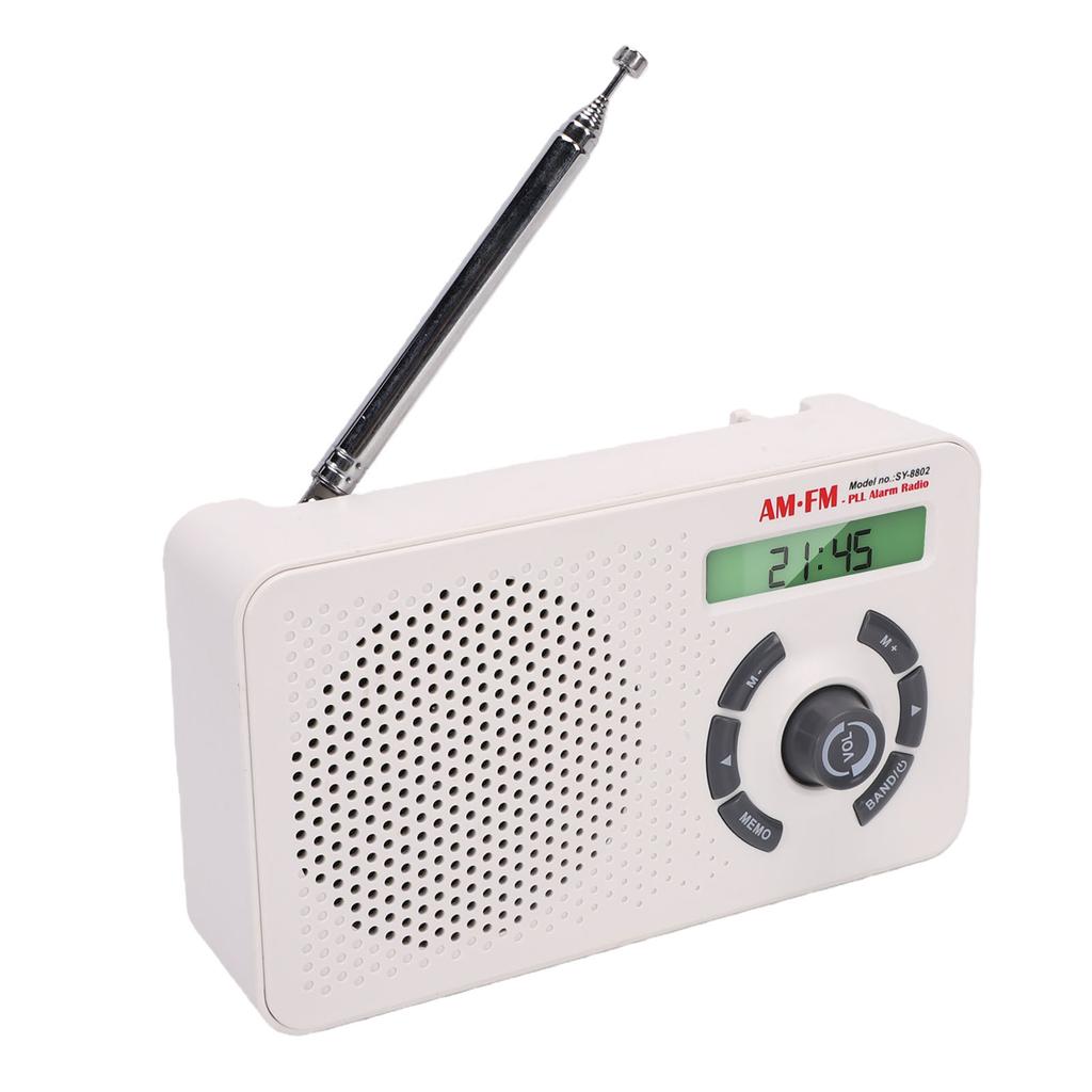 Portable FM AM SW Radio Speaker with Dual Antennae 2000mAh 3.5mm Headphone Jack Backlight Display Memory Function for