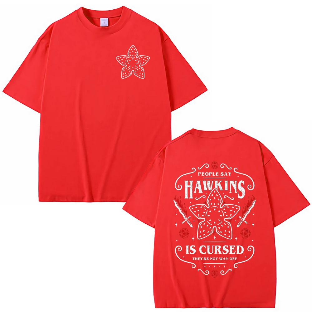 

People Say Hawkins Is Cursed Theyre Not Way Off Eddie Munson Demogorgon Tshirt Cannibal Flower Monster Graphic T Shirts Cotton S