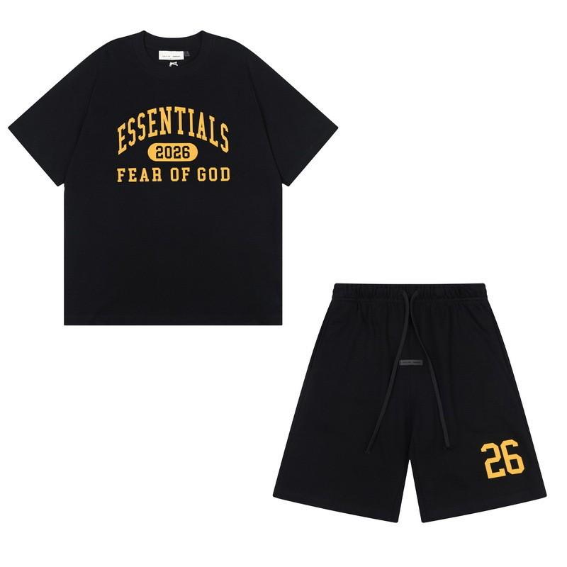 FEAR OF GOD ESSENTIALS Flocked Letter Hoodie Men Women Loose Fleece Sweatshirt Casual Streetwear