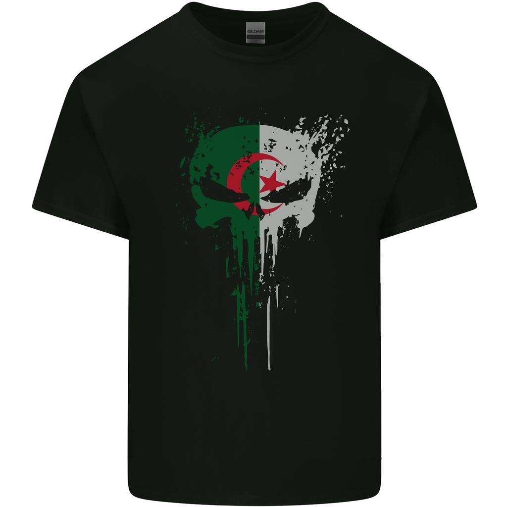 Algeria Skull Gym Training Bodybuilding Unisexs Light Cotton TShirt