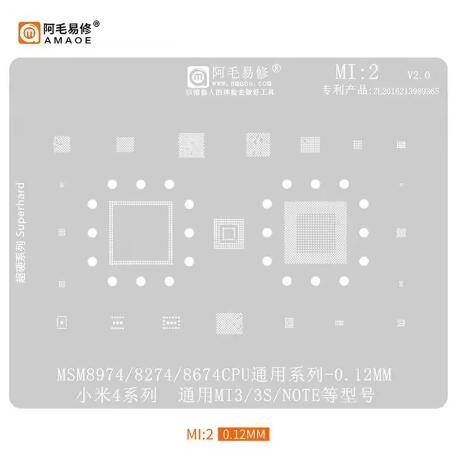 Amaoe MI:10/2/3/17/8/9/11/12/13/14/15/16 BGA Reballing Stencil for SM7150 RAM SM8150 CPU XIAOMI 9 K20 Series Phone Repair Tools