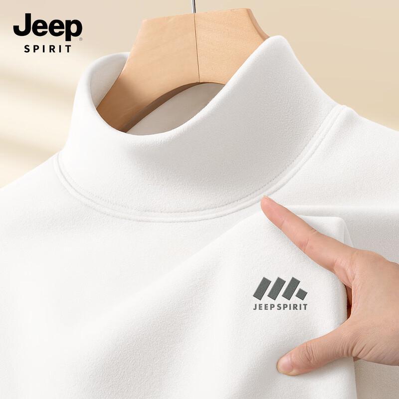JEEP SPIRIT Men's Half-Turtleneck De Velvet Long-Sleeve Thermal T-Shirt