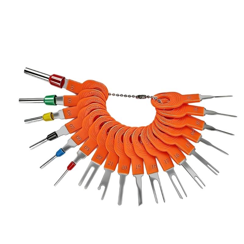 Terminal Pin Removal Tool Professional 18pcs Terminal Extractor Kit With Metal Plastic Construction For Vehicle Wiring