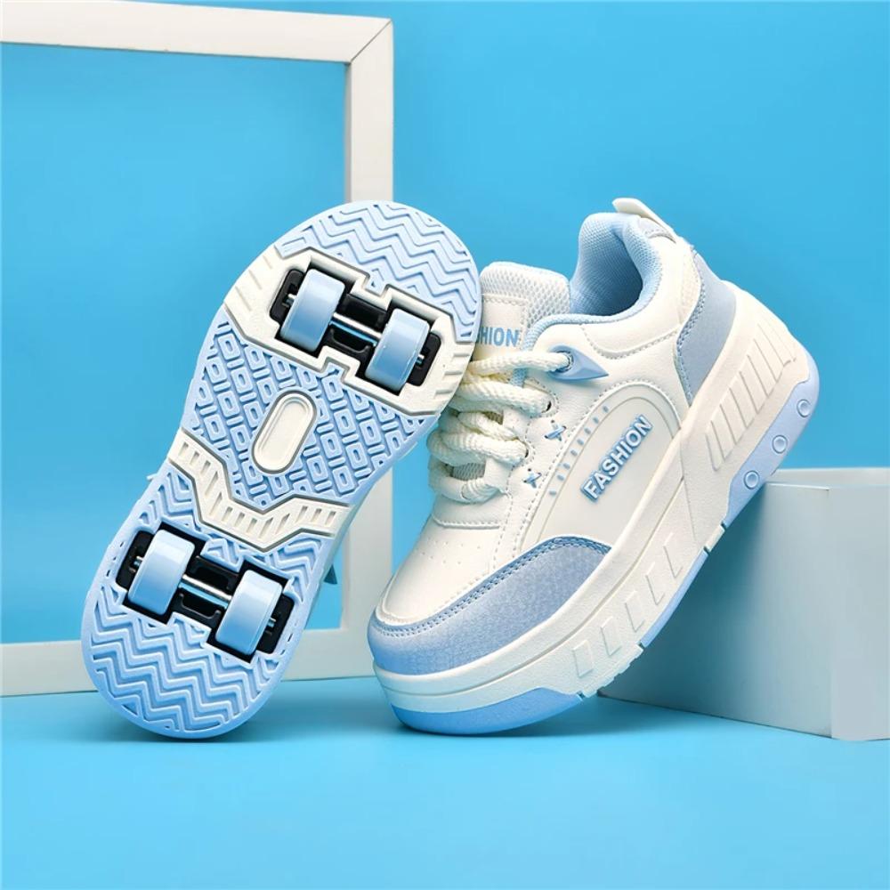 New Style Four-wheel Running Shoes Wheel Shoes Children's Roller Skating Shoes Outdoor Roller Skates Kids Sneakers