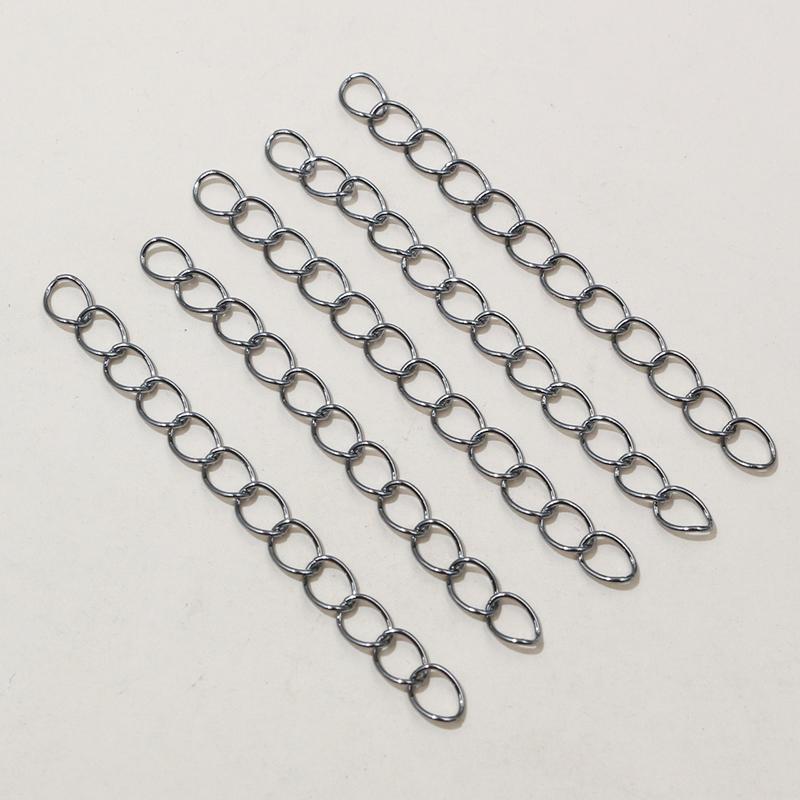 50pcs 50mm Length 3x2/4x3mm Necklace Extension Chain Bulk Tail Chains Extender For Bracelet DIY Jewelry Making Accessories