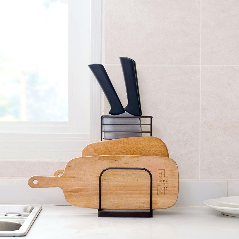 Iron Art Pot Stands Kitchen Pan Rack Cutting Board Storage Shelf Combination Knife Holder  Space Save  Tools