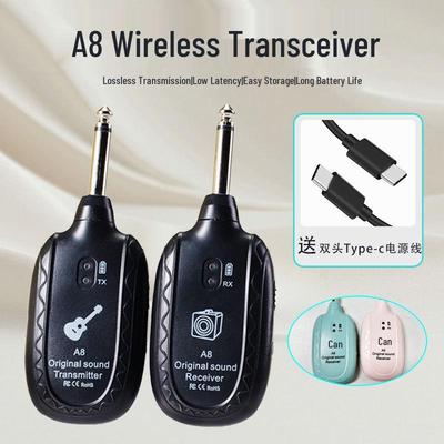 A8 Wireless Electric Guitar & Bass Audio Transceiver: Portable Transmitter & Receiver for Musical Instruments.