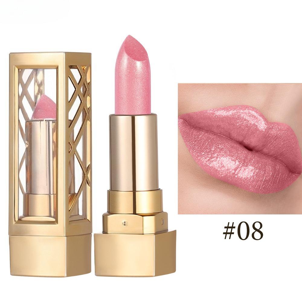 Metallic Lipstick Bright Glossy Velvet Texture Durable Make Your Lips Shiny Waterproof Anti-fouling Glitter Lip Stick Starry Sky