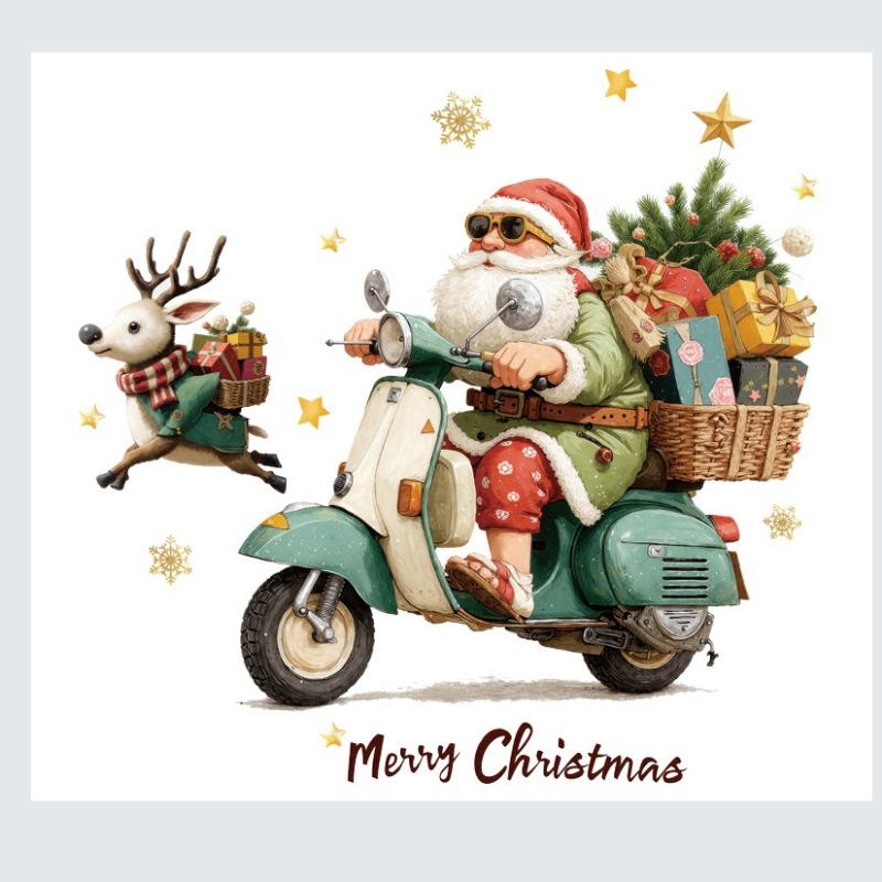 2025 Novoroční samolepky na okno Vánoční dekorace Santa Claus Sněhulák Samolepka na vánoční stromek Dekorace na skleněné okno Obtisk Vánoční dárek