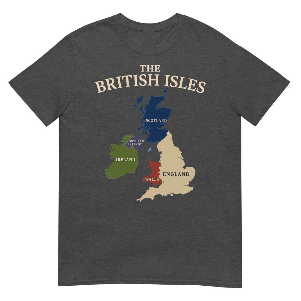 British Isles Sea Ireland Scotland Wales England Map Coins Tshirt