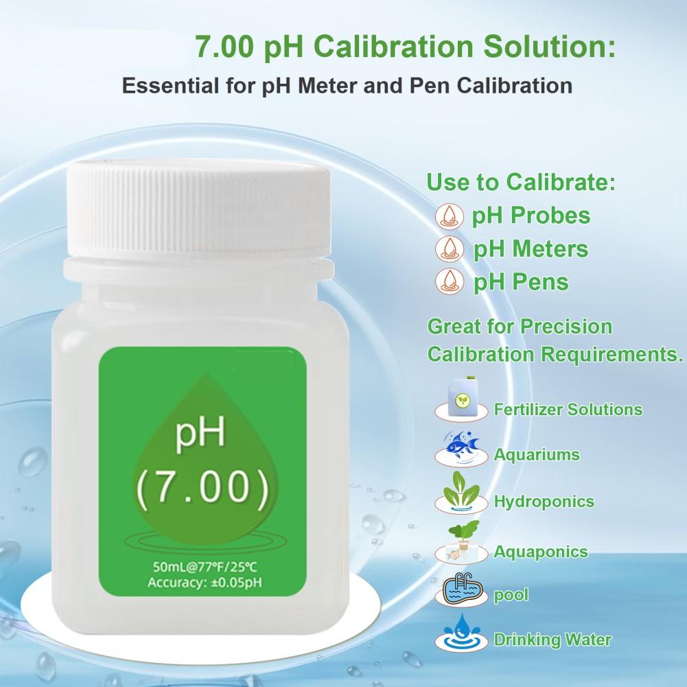 Calibration Kit with 50ML For PH Solutions and ORP222mv Storage for Professional Calibration in Hydroponics and Lab Use