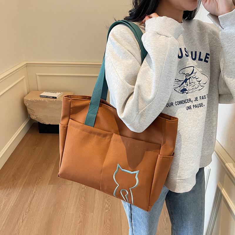 2025 New Large-capacity Simple Shoulder Tote Bag Student Handbag Canvas Women's Versatile Bag
