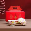 He Yu Xi New Chinese Palace Style Red Lotus Ceramic Tableware Set