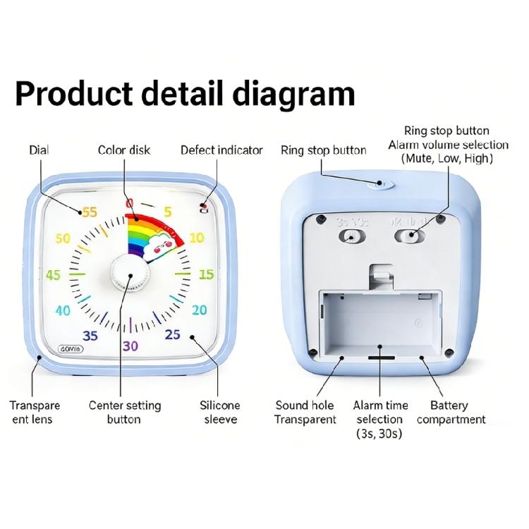 Lovely Marine Creature Shape Countdowns Device With 60 Minutes Ranges And Shockproof Case Perfect For Learners