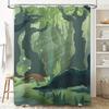Eco-Friendly Bathroom Decor Shower Curtain with Nature-Inspired Artwork Green Forests Mossy Trees for Your Bathtub or Kitchen