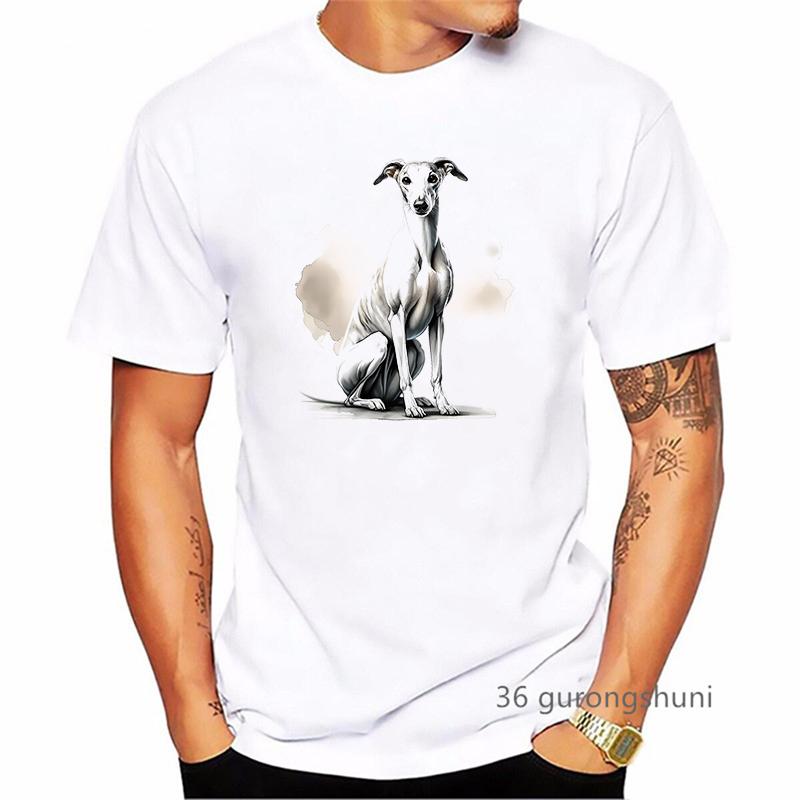 Greyhound Animal Printed T Shirt Men Summer Fashion Tshirt Homme Kawaii Dog Lover TShirt Harajuku Shirt Streetwear