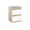 Bedside Cabinet Sonoma Oak White Gloss 30 Cm 2 Drawers Tv Table For Bedroom